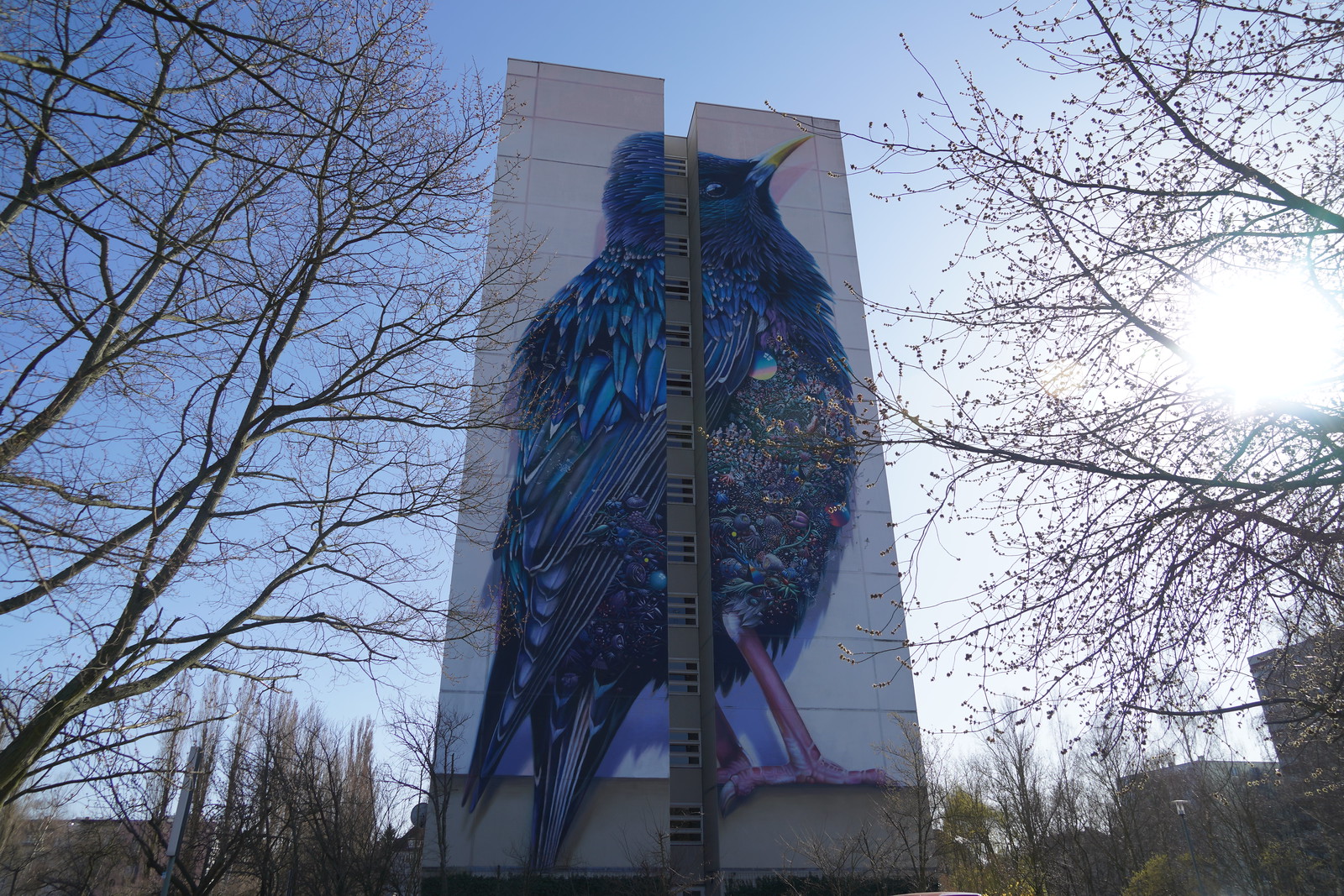 „The Starling“ Mural von Collin van der Sluijs und Super A in Berlin Tegel